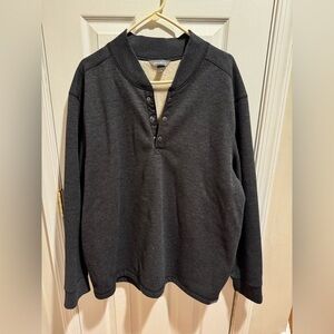 Eddie Bauer Men's Fleece Faux Shearling-Lined Henley Shirt Size 2XL Gray